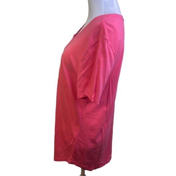 Tek Gear Womens Pink DryTek V-Neck T-Shirt "I Dont Sweat I Sparkle" Size L - Picture 3 of 5